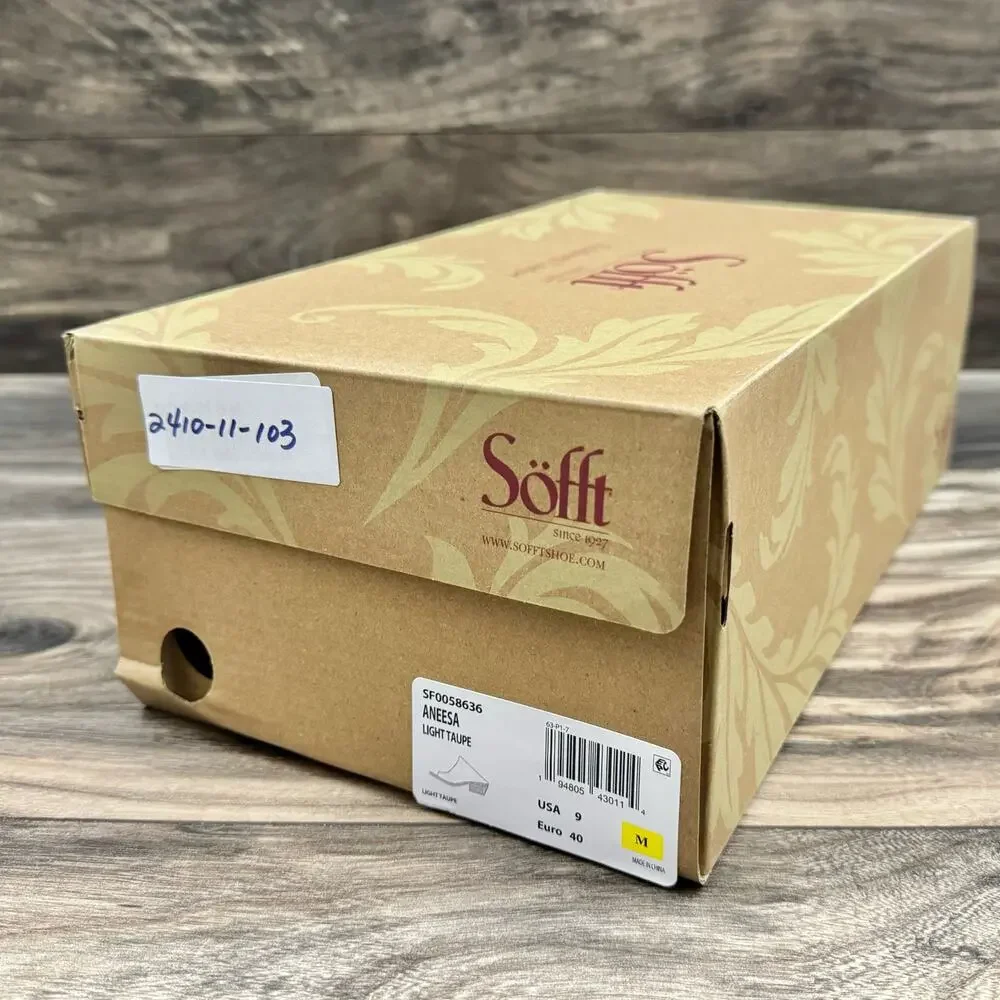 ❌SOLD OUT❌NIB Sofft Aneesa 9M Taupe Leather Open Toe Block Heel Slide Sandal - Picture 10 of 10